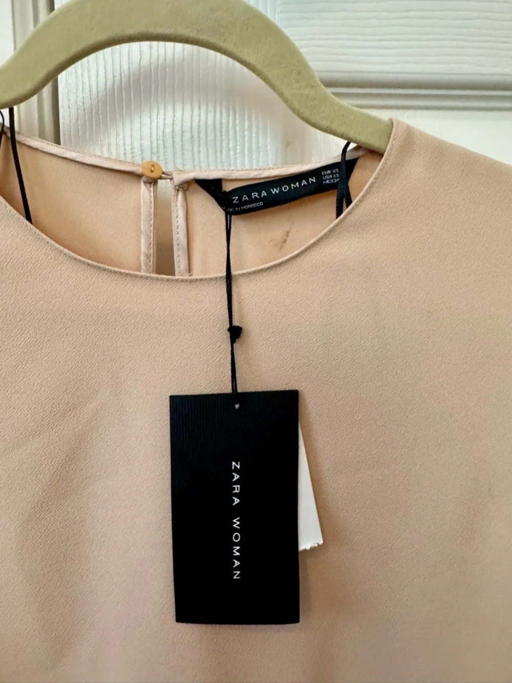 NWT Zara Pale Blush Short Sleeve Crewneck Top